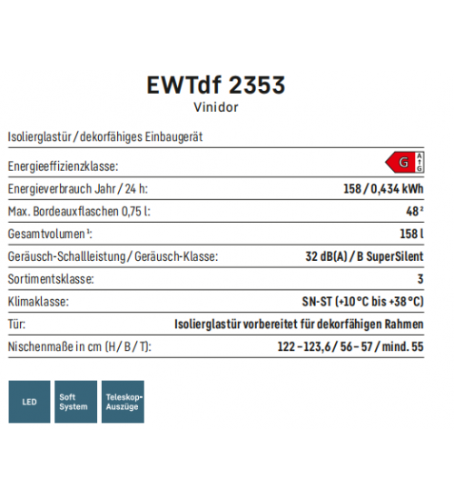 利勃海尔liebherr嵌入式EWTdf 2353酒柜